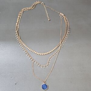 Gold and Blue Layered Necklace